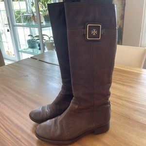 Tori Burch brown leather knee high boots
